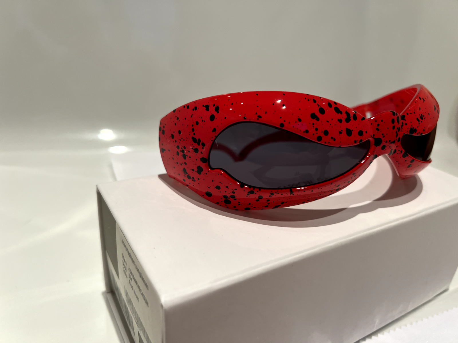 Pre-owned Linda Farrow Jeremy Scott Superhero Red Wave Mask Nuwave Sunglasses