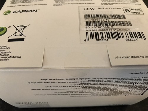 Sony Walkman NWZ-W273S Black ( 4GB ) MP3 Player Swimming Earbuds NEW