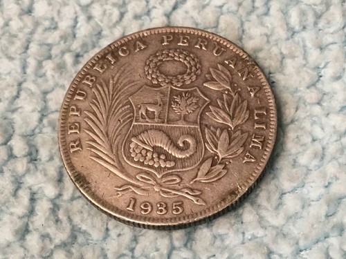 SILVER COIN 1 SOL 1935 LIMA REPUBLIC OF PERU
