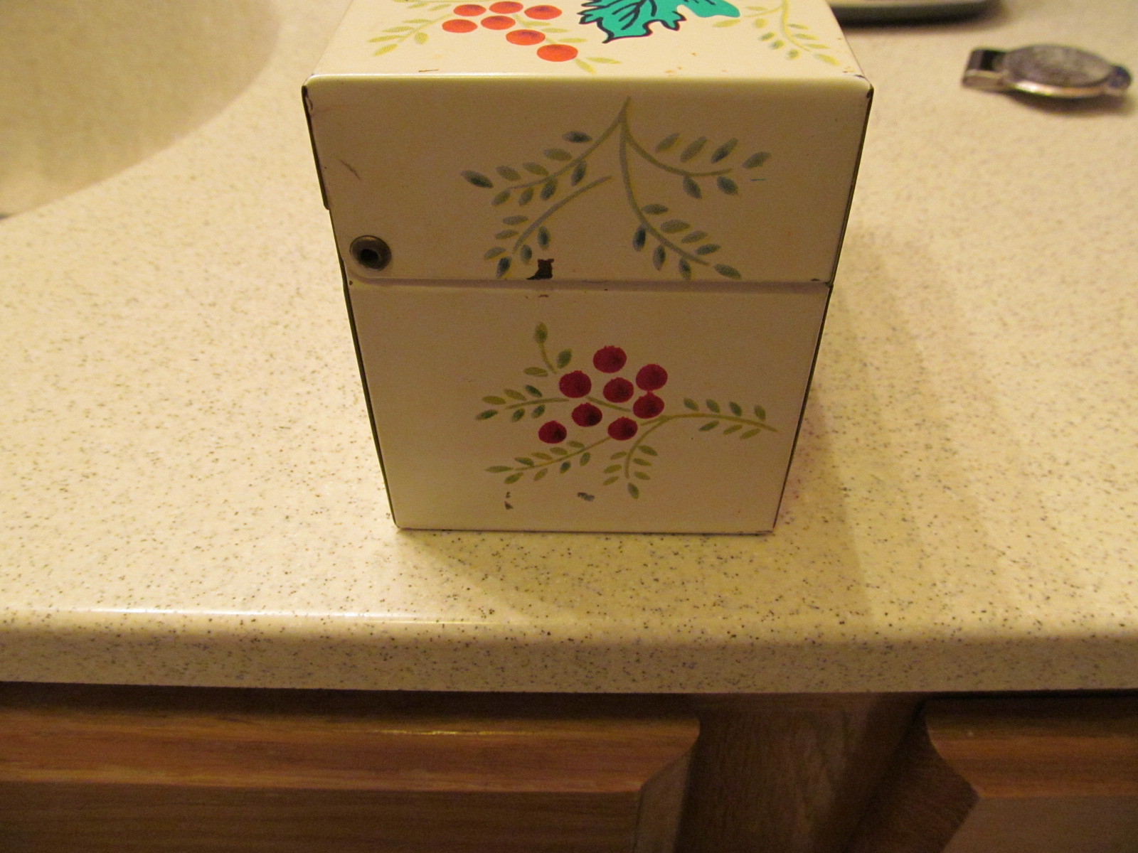 J Chen & Co~Fruit Theme~Recipe Card Holder Box~Lake City, Iowa~Full of Recipes