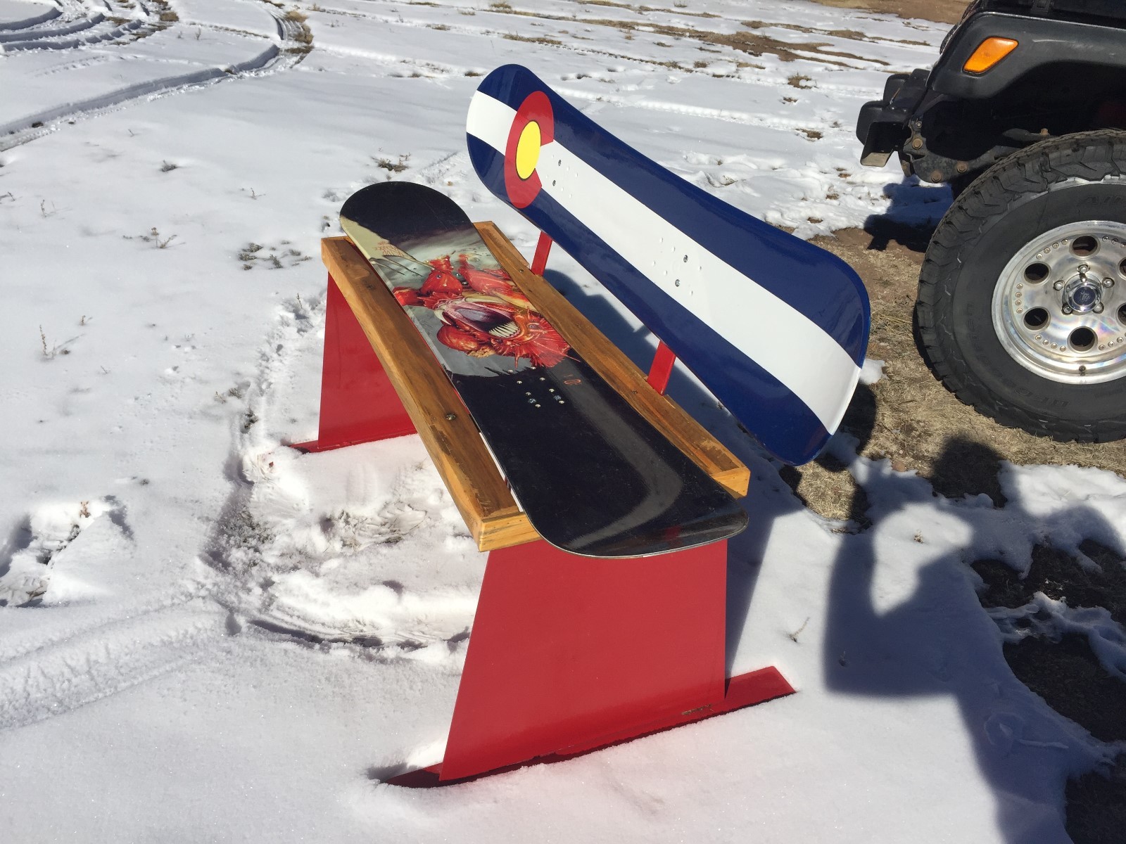 RED RIVER / NEW MEXICO / GREEN RUN LIFT CHAIR / SOLD OUT-BUT SNOWBOARD BENCH-YES