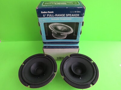 Radio Shack 5'' Speaker Pair 8 Ohm Full Range Acoustic Suspension 40-1284E New