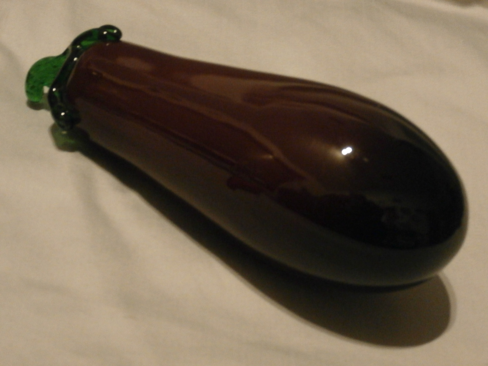3  Blown Art Glass Fruit & Vegetables Murano Style Pear Chili Pepper Egg Plant