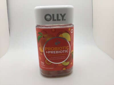 OLLY Probiotic + Prebiotic Digestive Support Gummy, Peach, 70 Gummies, 11/2024