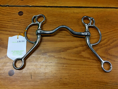 KEYSTONE SHORT SHANK SNAFFLE BIT WITH ROLLER AND COPPER INLAY 5/"