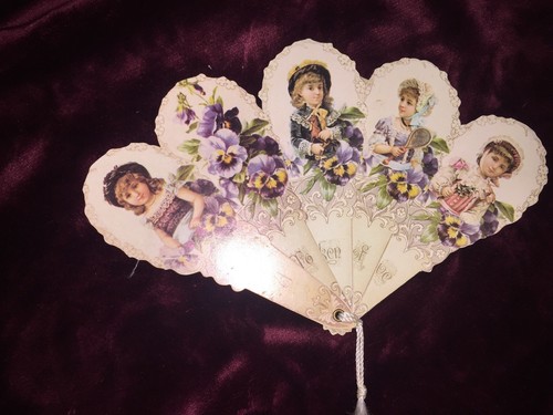 Vintage Die Cut Expanding Valentine Fan Card Reproduction