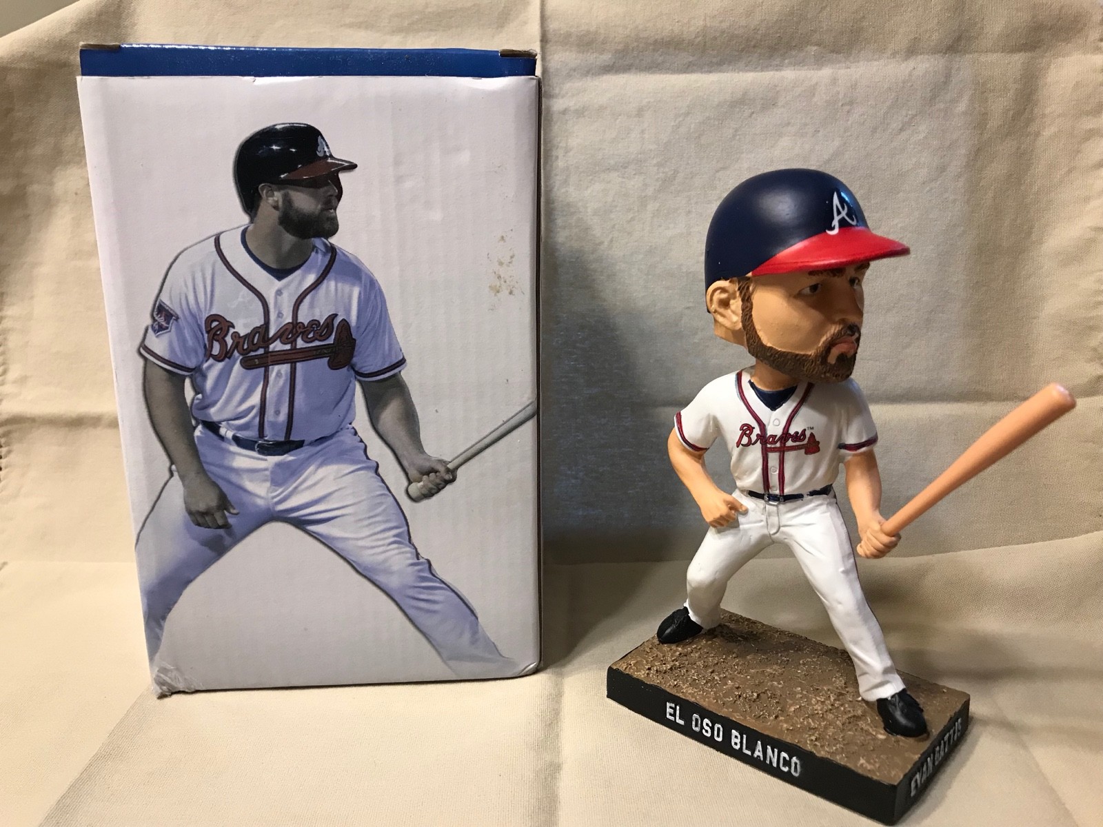 Evan Gattis Atlanta Braves Bobblehead El Oso Blanco NEW Mint in Box