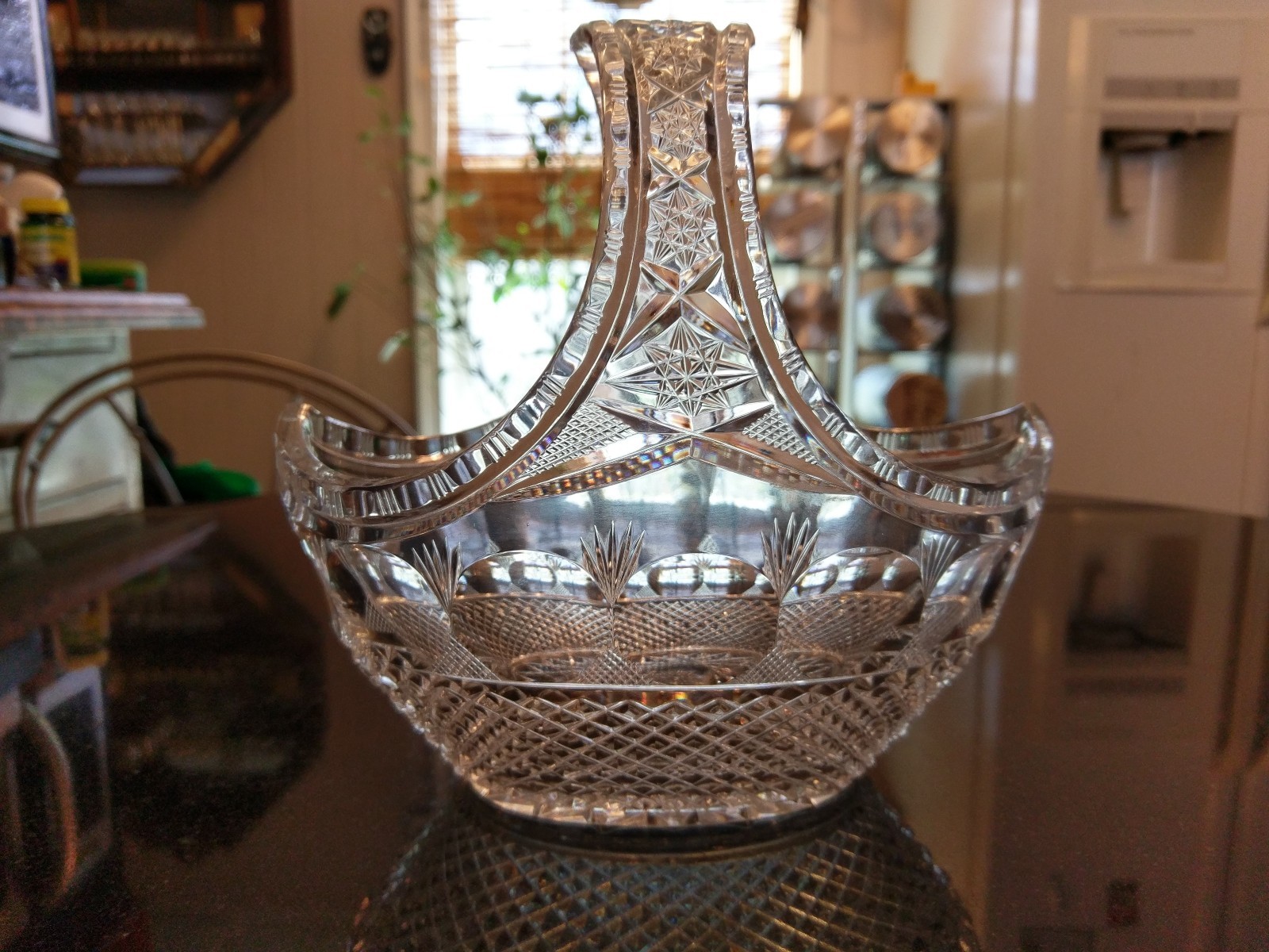 Antique Cut Glass Cut Flower Basket