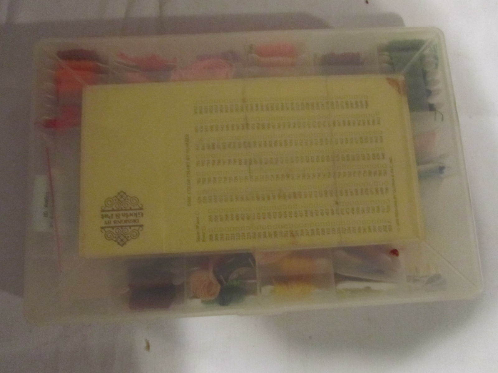 Lot of 80 Embroidery Thread Floss Cards w/Plastic Case Various Colors Crafts