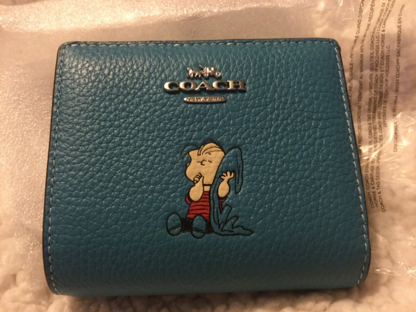 Coach X Peanuts Snap Wallet Linus CBN91 Leather NWT Original