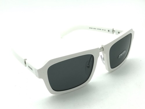 Pre-owned Prada Spr 09x 4ao-5s0 Men's White Square Sunglasses 53-21 145 Italy In Gray