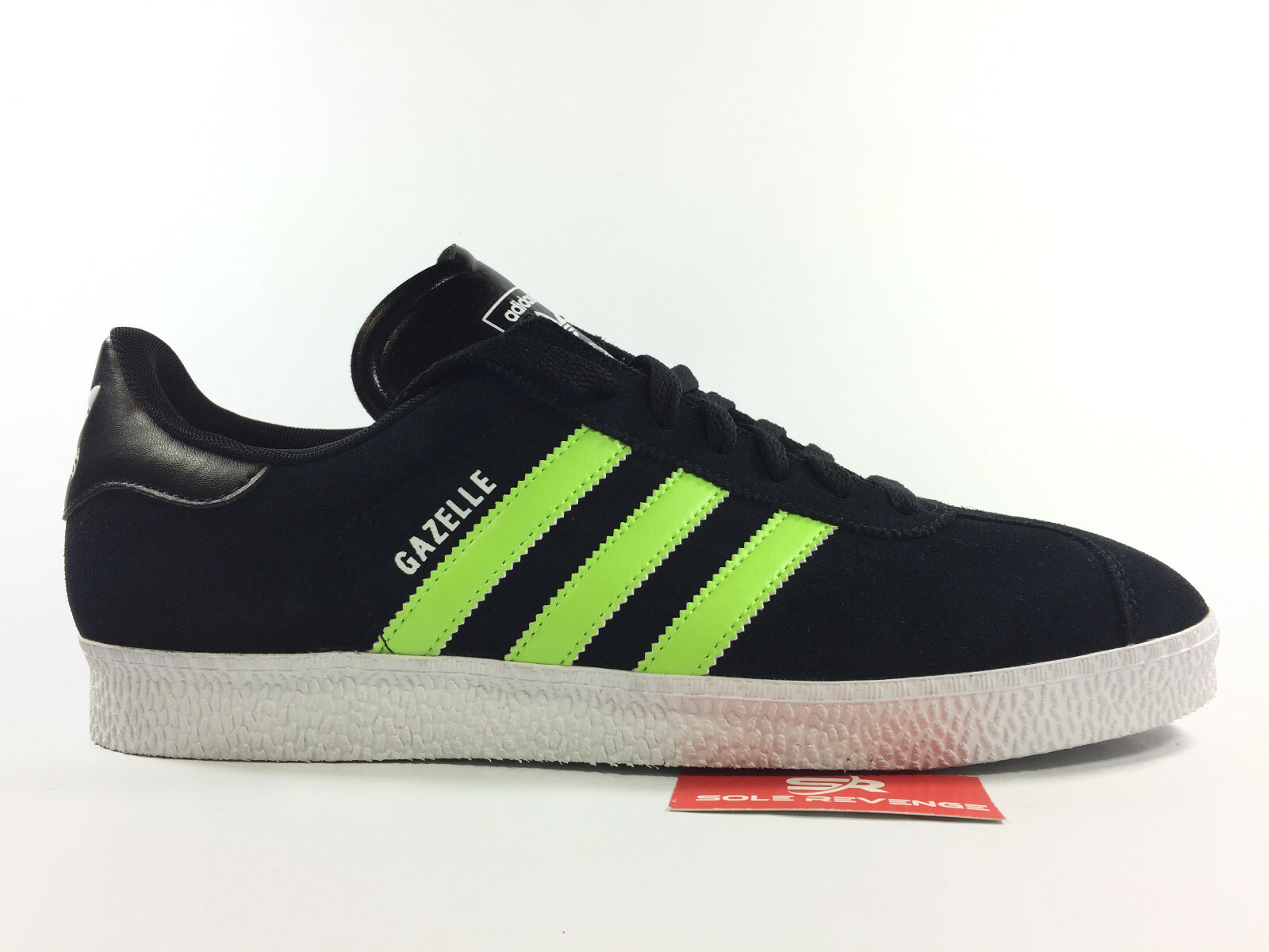 8 New Mens adidas GAZELLE Black Slime Green Black G56656 8 New Mens adidas GAZELLE Black Slime Green Black G56656