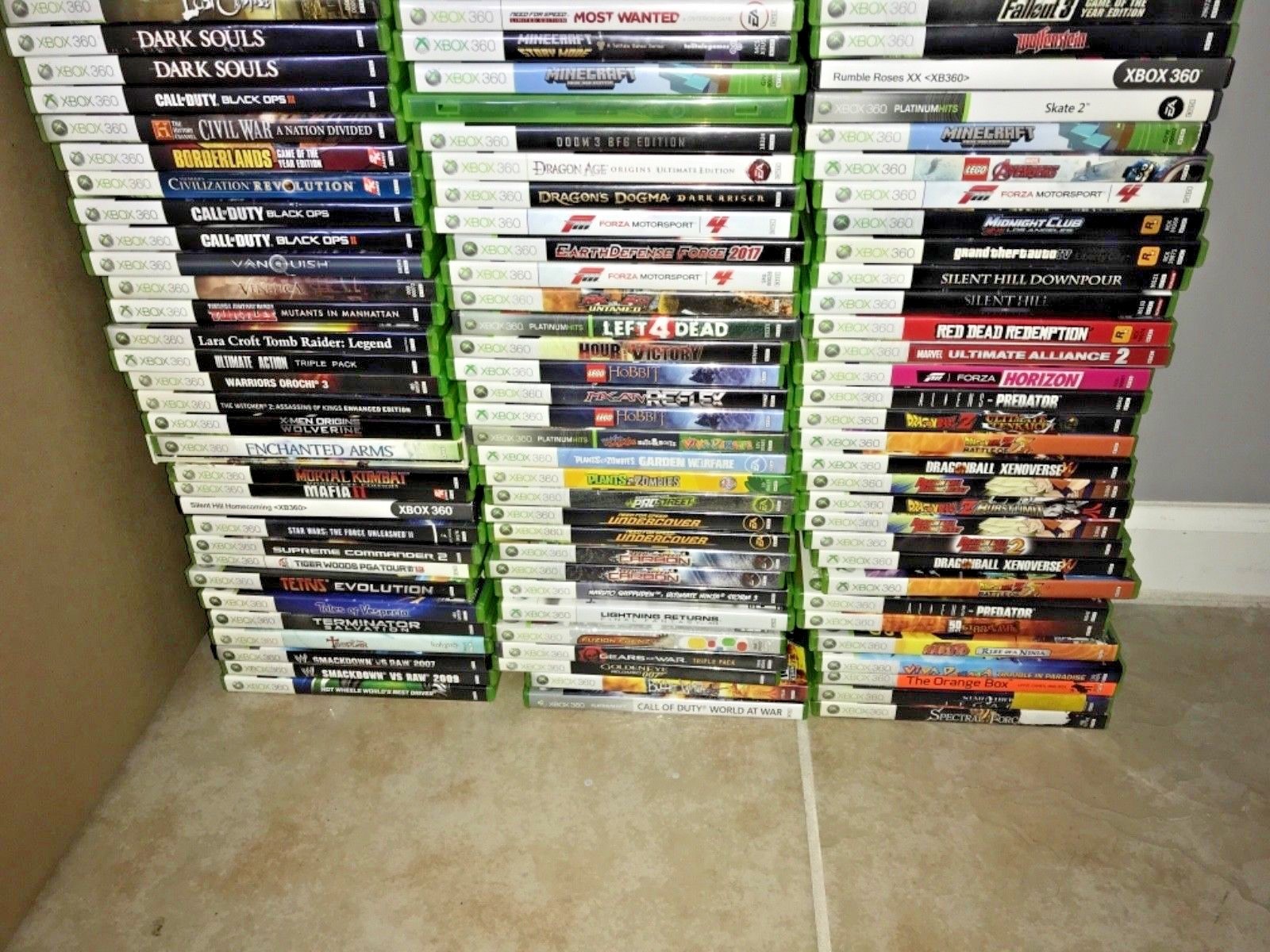 Lot of 136 xbox 360 games top tier games rpg LEGO cod marvel nfs silent dbz