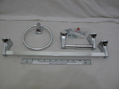 (1) NEW Moen Adler 3-pc Bath Accessory Kit - CHROME - YB0193CH (no box)