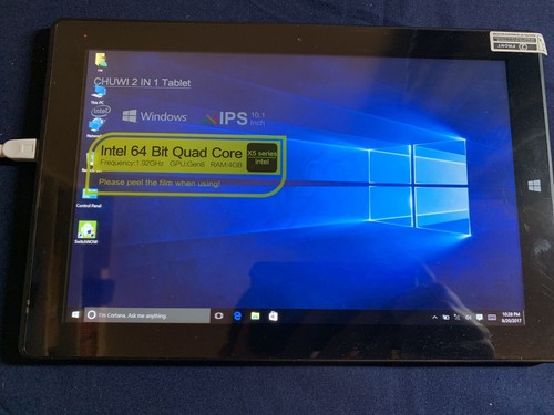 CHUWI Hi10 Intel 64Bit Quad Core Windows 10/Android Tablet Model CWI515