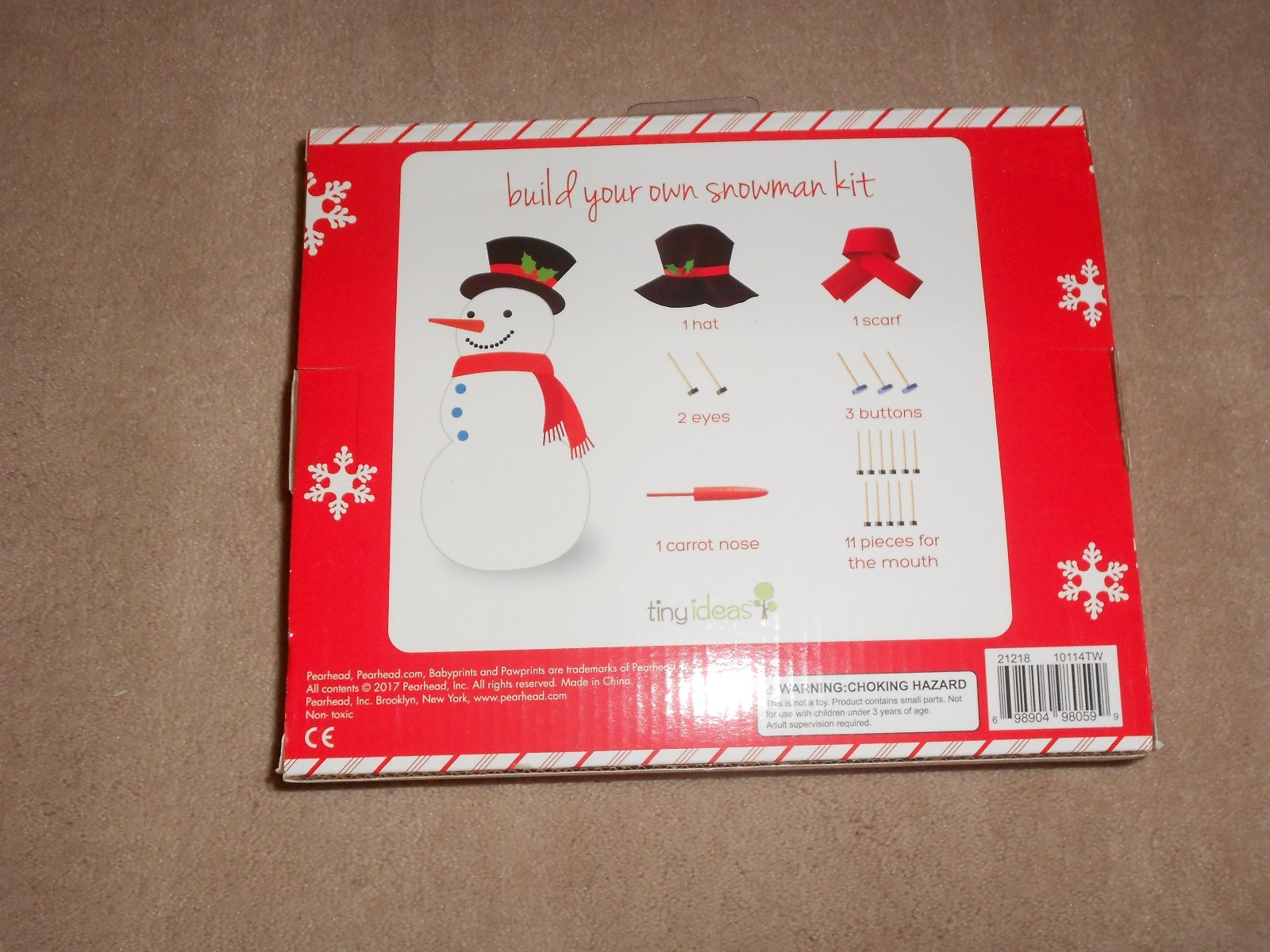 NEW, BUILD YOUR OWN SNOWMAN KIT BY TINY IDEAS, 19 REUSABLE PIECES