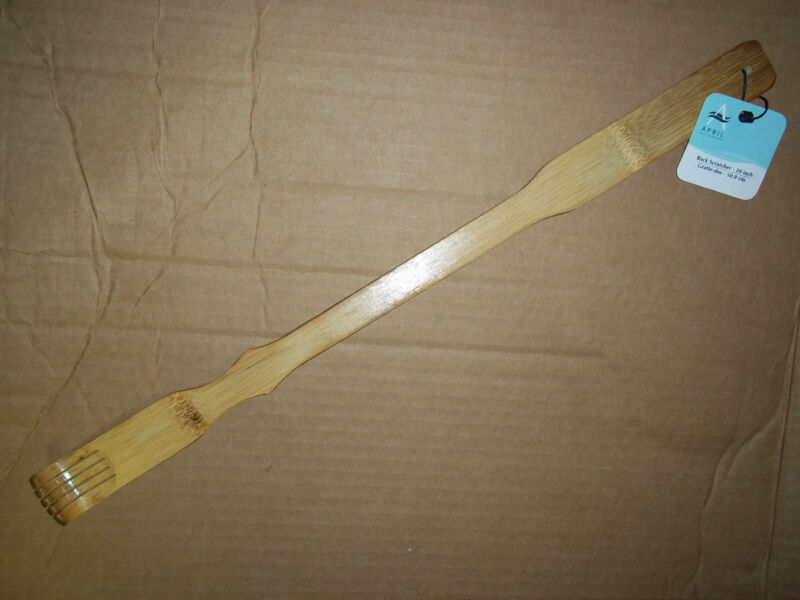 USA Shipping ORIGINAL April Bamboo Back Scratcher, 20 inches w/Loop for Hanging 