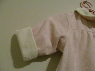 Gymboree Jacket Light Pink with White Lining 3-6 months Flower buttons Very Soft
