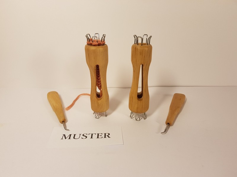 Design Strickliesel 4+6 Haken Hainbuche Europa Spezialnadel Handarbeit Stricken