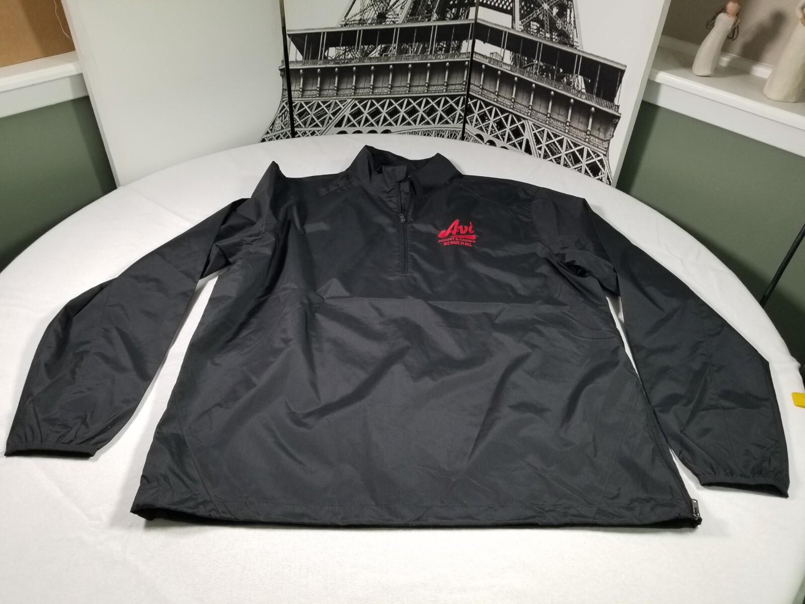 Vintage Casino Jacket Mens XL Black 1/4 Zip Avi WE HAVE IT
