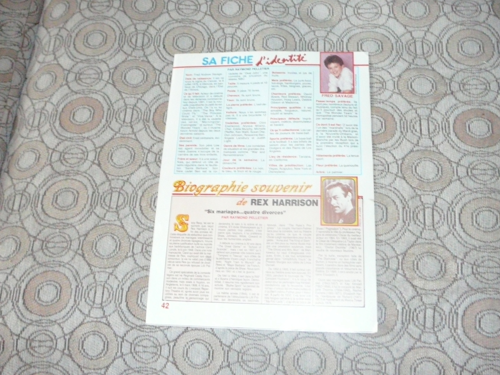 FRED SAVAGE DOUBLE SIDED PIN UP POSTER PHOTO AFFICHE 8 x 11 CLIPPING