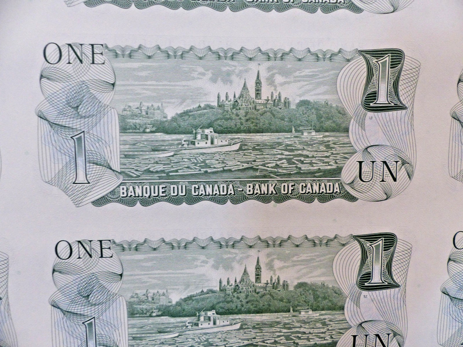 1973 Canada Bank note Sheet Uncut 40 X $1 RARE prefix  ECV