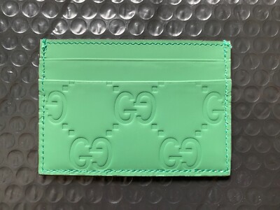 Gucci Card Case Large GG Leather Green 100% Authentic Way Below $330 Retail