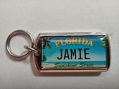 Florida Personalized Keychain Jamie Sunshine State Name Dolphin 1 1/2''