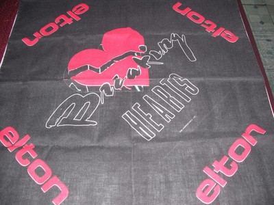 ELTON JOHN PROMO 1984 BREAKING HEARTS TOUR BANDANA KERCHIEF SCARF BANNER FLAG