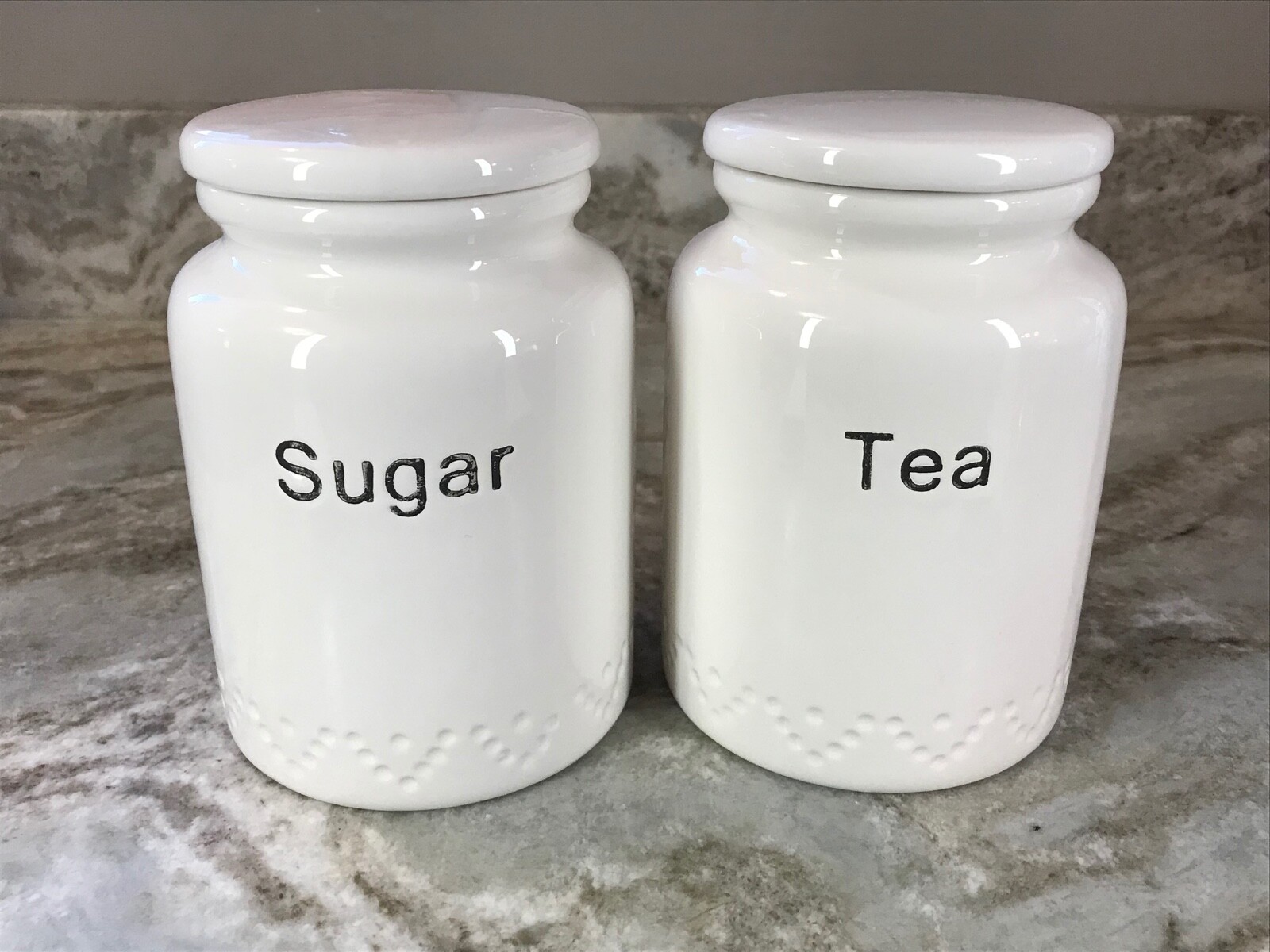 White Canister By THL Sugar Or Tea. You Choose. New.