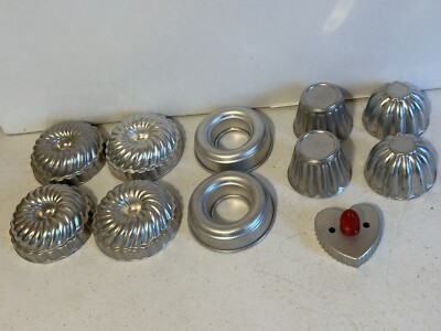 Aluminum Jello/Bundt Baking Tins Mini tart mixed 11 piece          e6
