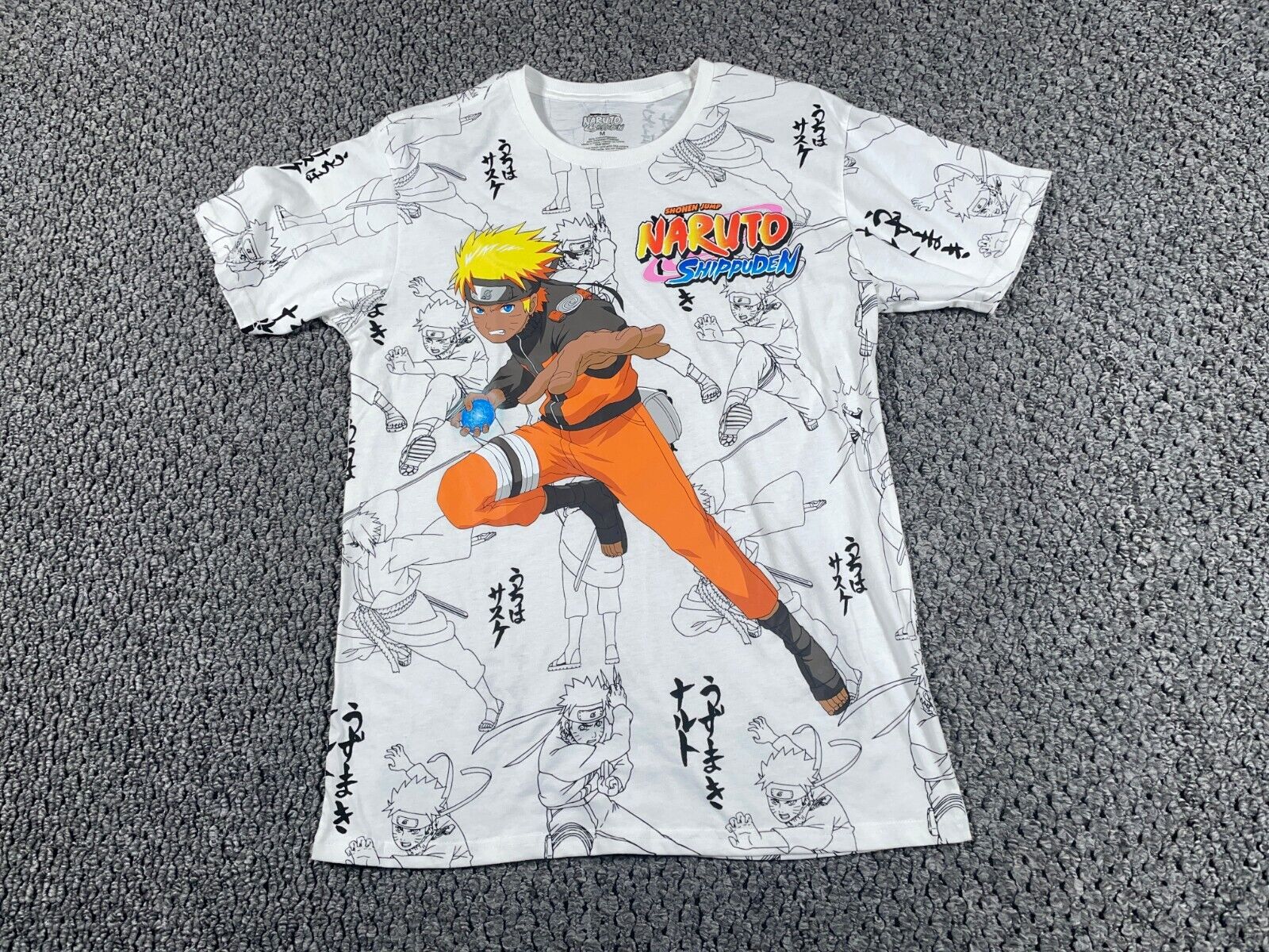 Retro Naruto Shippuden All Over Print T-Shirt Adult Medium Retro Naruto Shippuden All Over Print T-Shirt Adult Medium