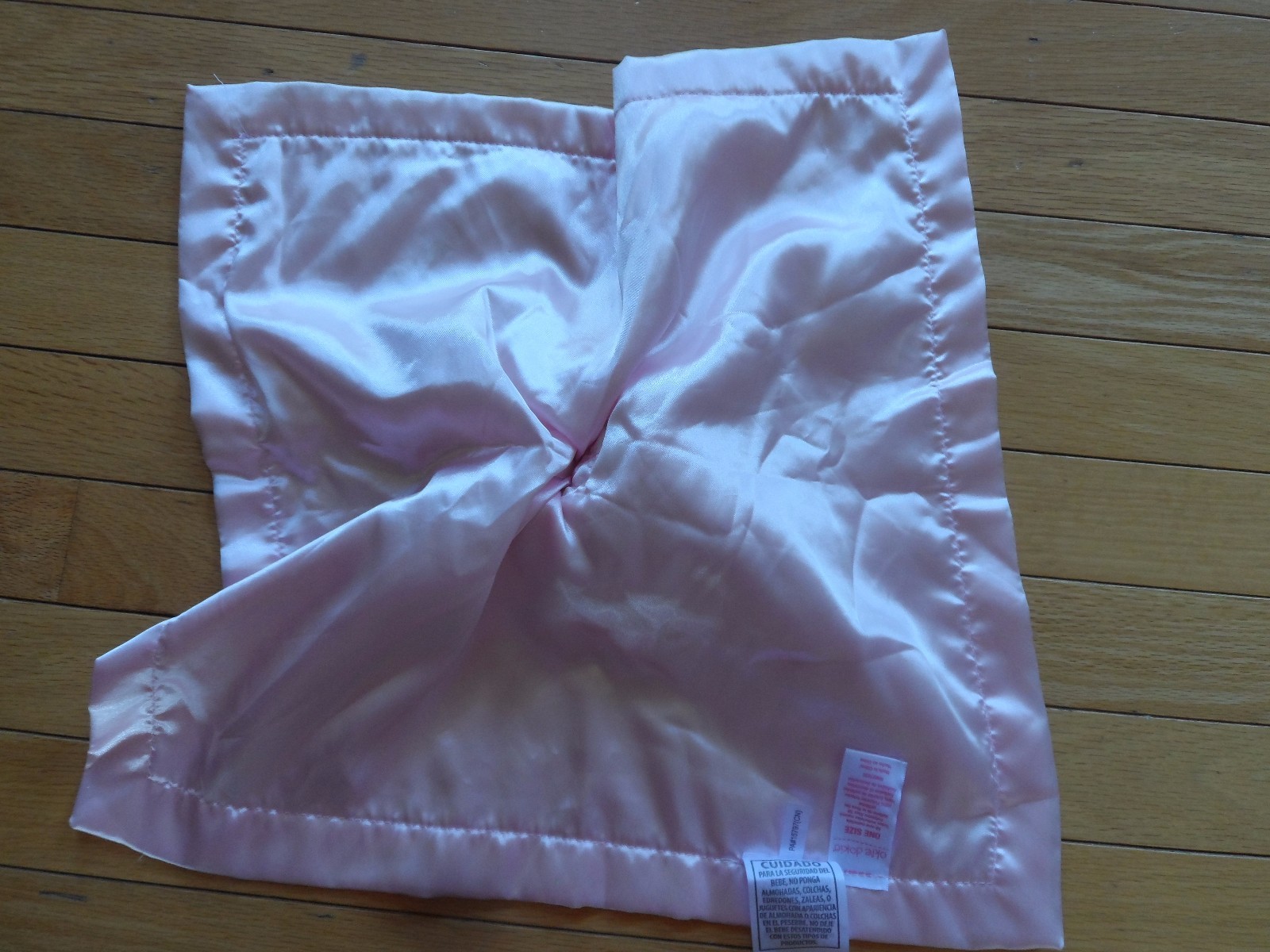 Okie Dokie Teddy Bear Girls Minky Pink Baby Blanket Satin Lovey Security Nunu