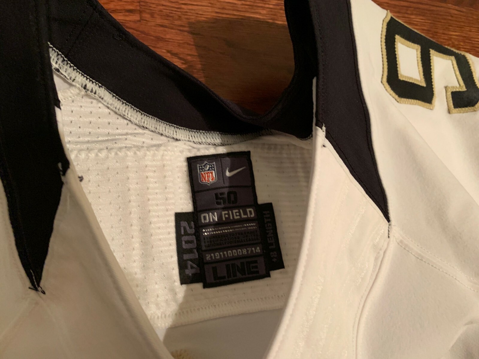 2014 John Jenkins #92 New Orleans Saints Game Issued Worn Jersey Sz50 - UGA