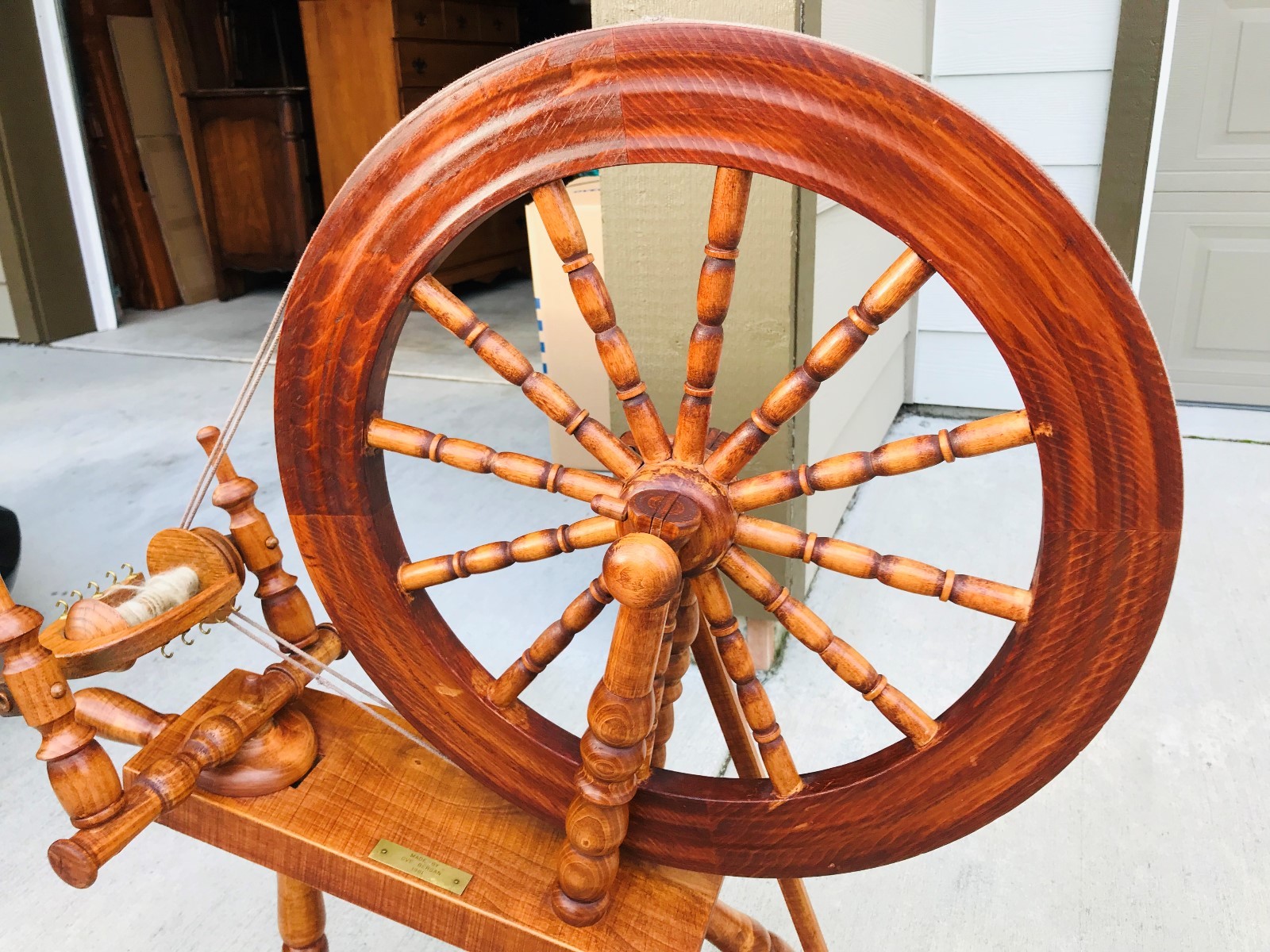Beautiful Vintage 1981 Ove Bergan Maple Spinning Wheel L@@K