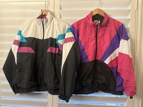 2 Vintage 80's windbreaker zip up jackets JCPenney USA
