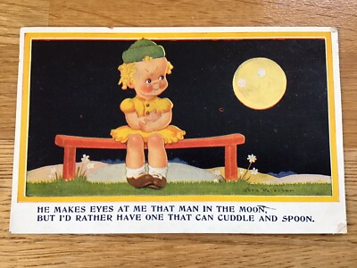 Vera Paterson   He makes eyes at me...  vintage posted postcard B404