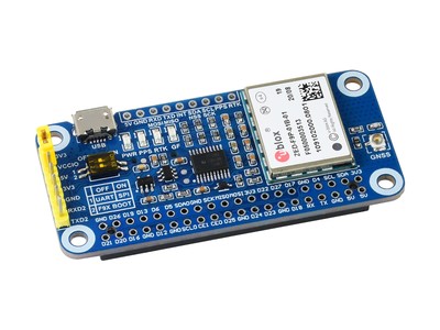 Waveshare ZED-F9P GPS-RTK HAT for Raspberry Pi Multi-Band RTK Differential GPS