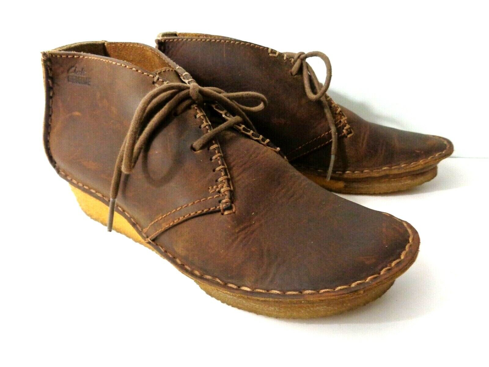CLARKS ORIGINALS US 6M Faraway Canyon Booties Brown Leather CLARKS ORIGINALS US 6M Faraway Canyon Booties Brown Leather