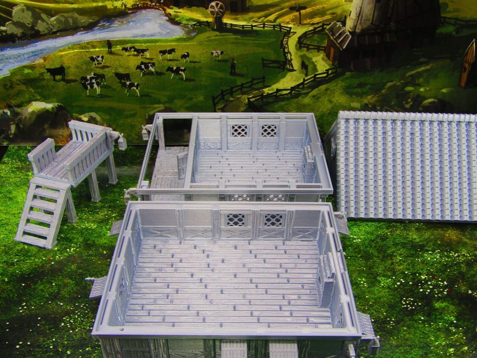 Two Story Tavern & Inn / House Scatter Terrain Scenery 3D Printed Model 28/32mm