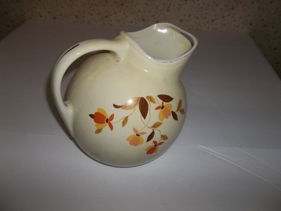 1940'S AUTUMN LEAF BALL-STYLE WATER PITCHER ICE LIP JEWEL TEA BY HALL SUPERIOR