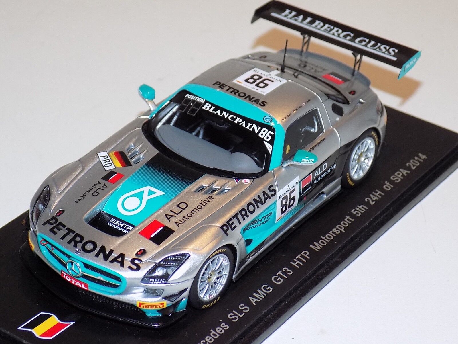 1/43 Spark Mercedes SLS AMG GT3 HTP Car #86 5th 24 Hours of Spa 2014 SB075 1/43 Spark Mercedes SLS AMG GT3 HTP Car #86 5th 24 Hours of Spa 2014 SB075