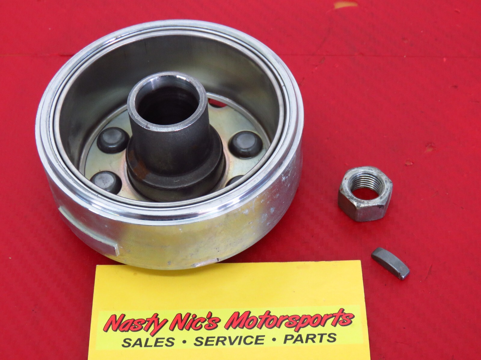 97 HONDA CR80 CR80R CR80RB OEM Flywheel rotor cr85r stator key nut GOOD