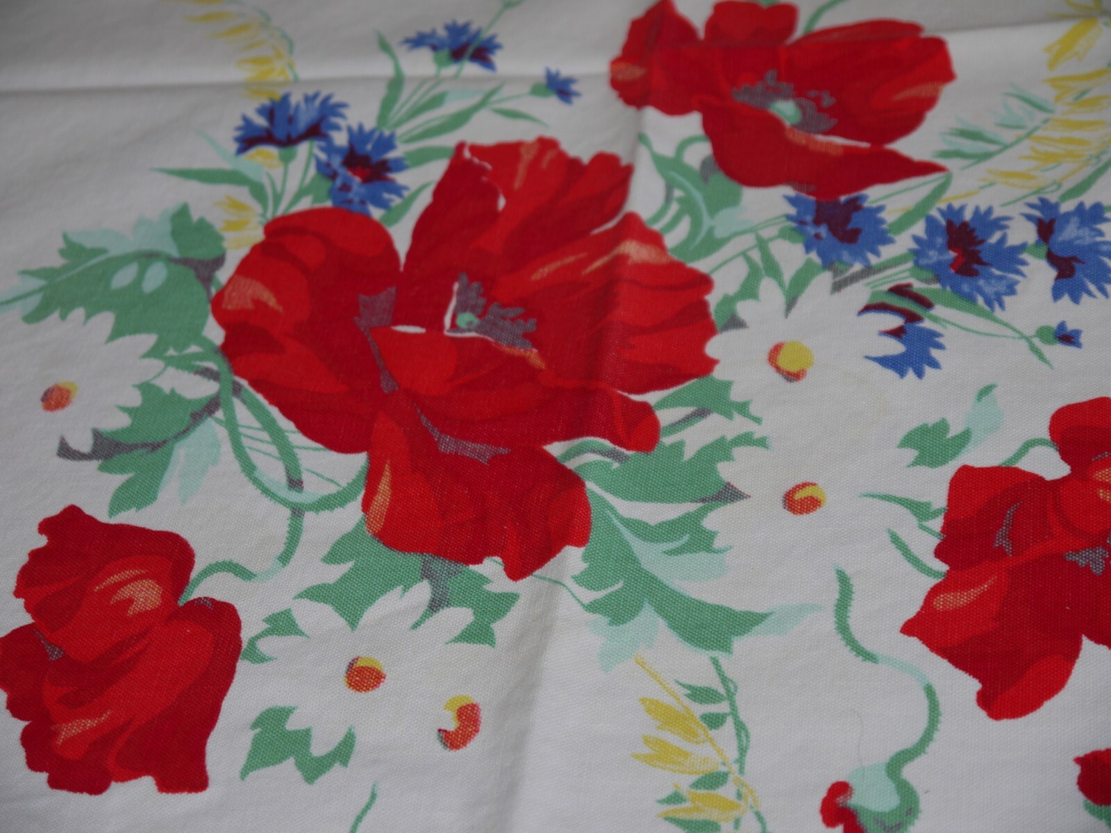 Vintage Wilendur Heavy Cotton Poppy Flowers Print 54