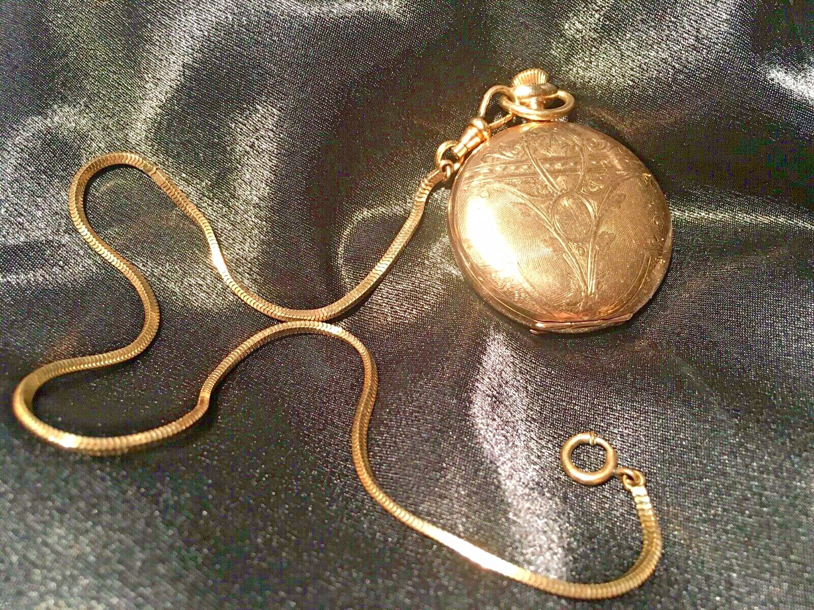 Vintage Gold Fill  Pocket Watch with Chain -  South Bend working