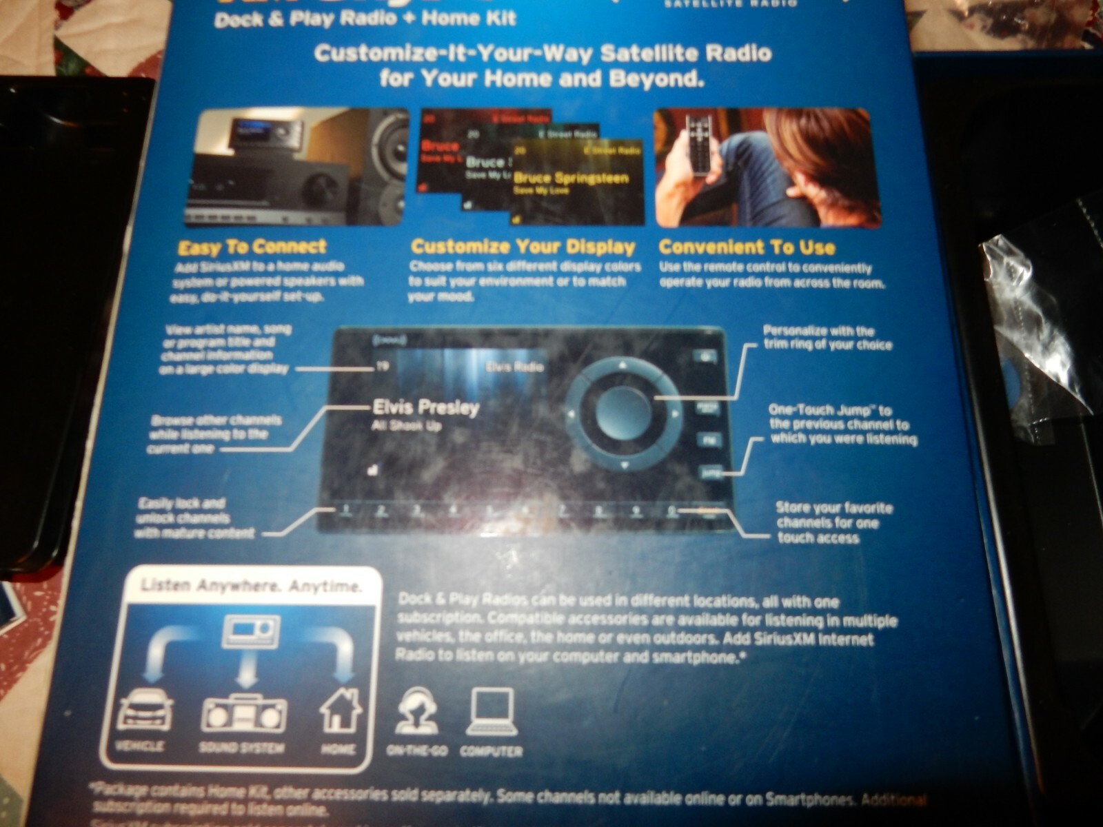 New Sirius XM Onyx Satellite Radio-Dock +Play Home Kit Receiver Model XDNX1V1