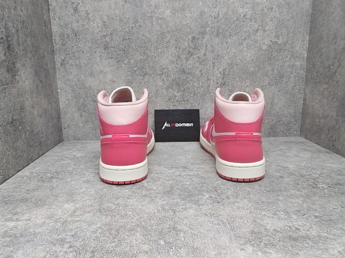 Pre-owned Jordan Level Ss/new - Air  1 Mid Strawberries Pink And Cream Women's Bq6472-186