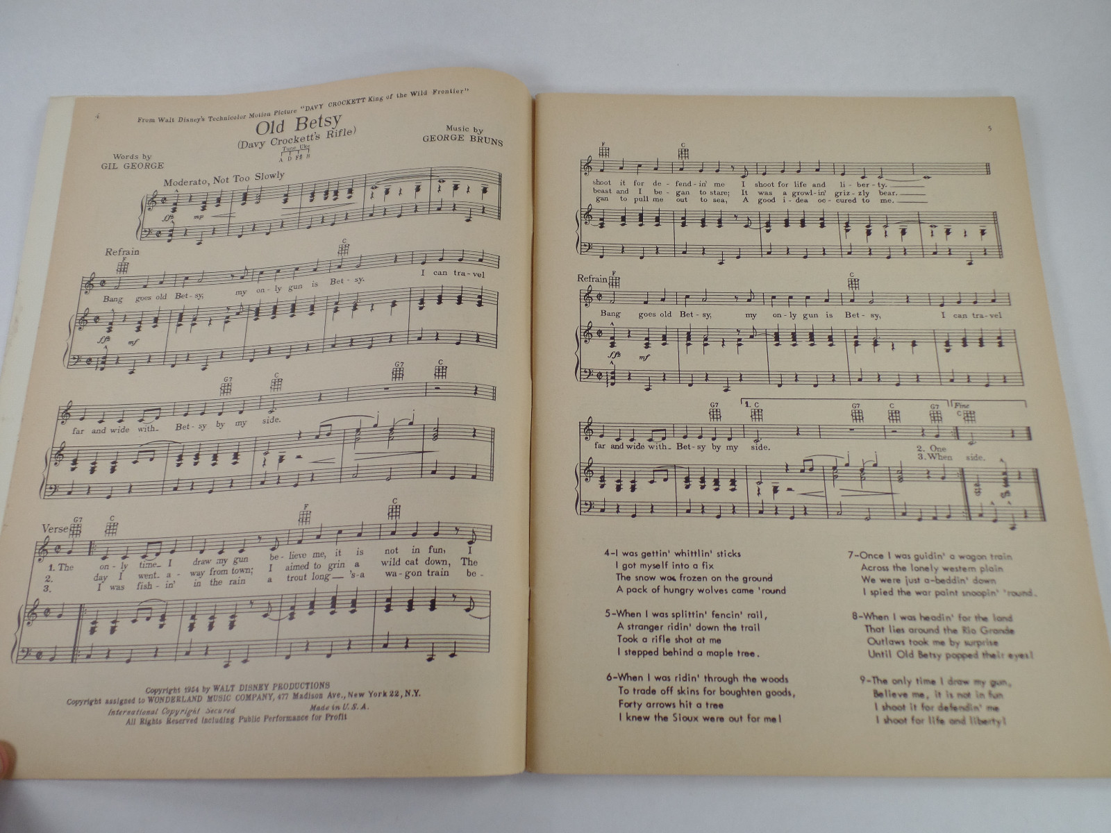 Best of Walt Disney 40 Song Album 1960 Sheet Music Book