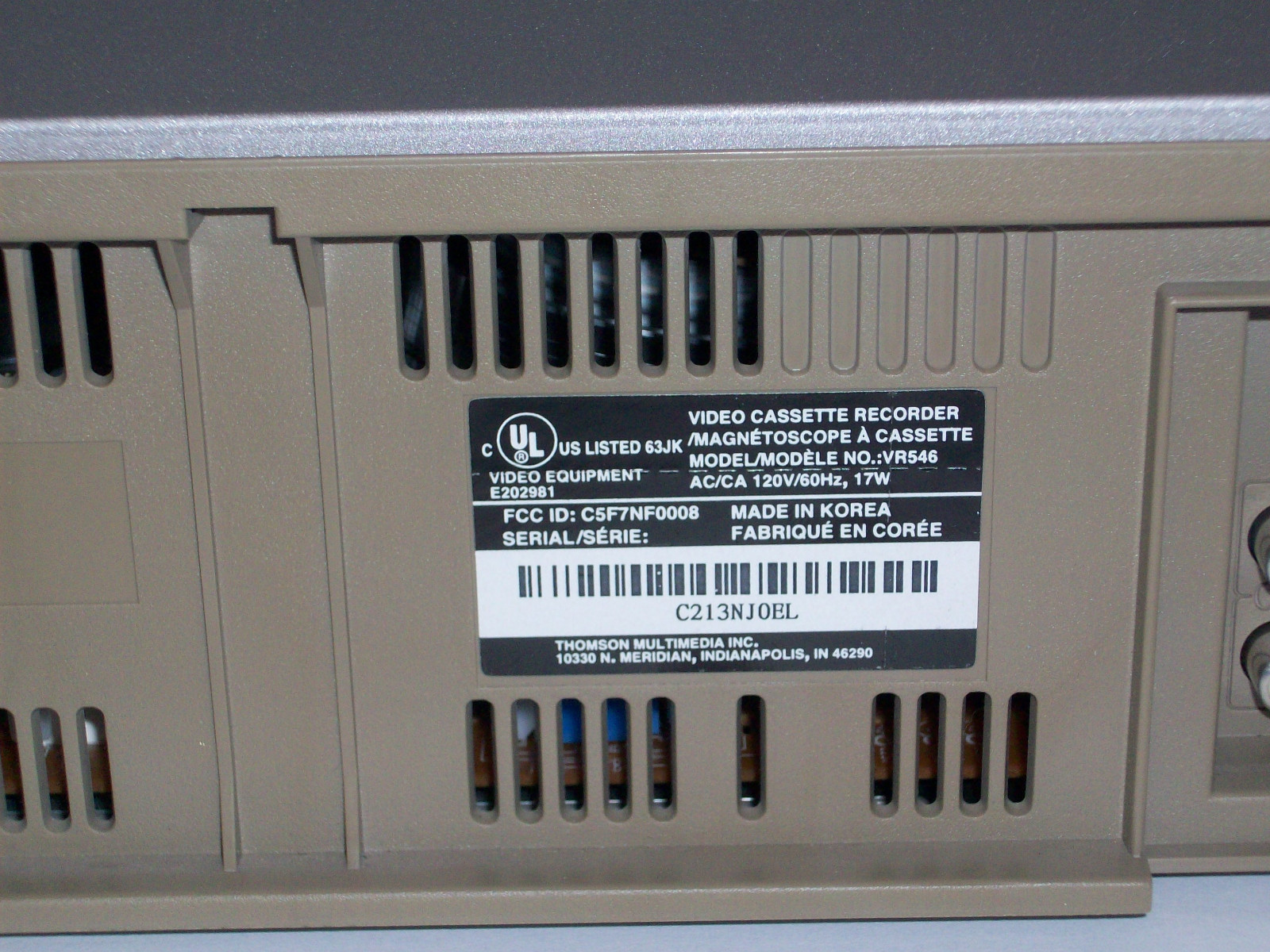 RCA vr546/vr637HF AccuSearch 4 head video system
