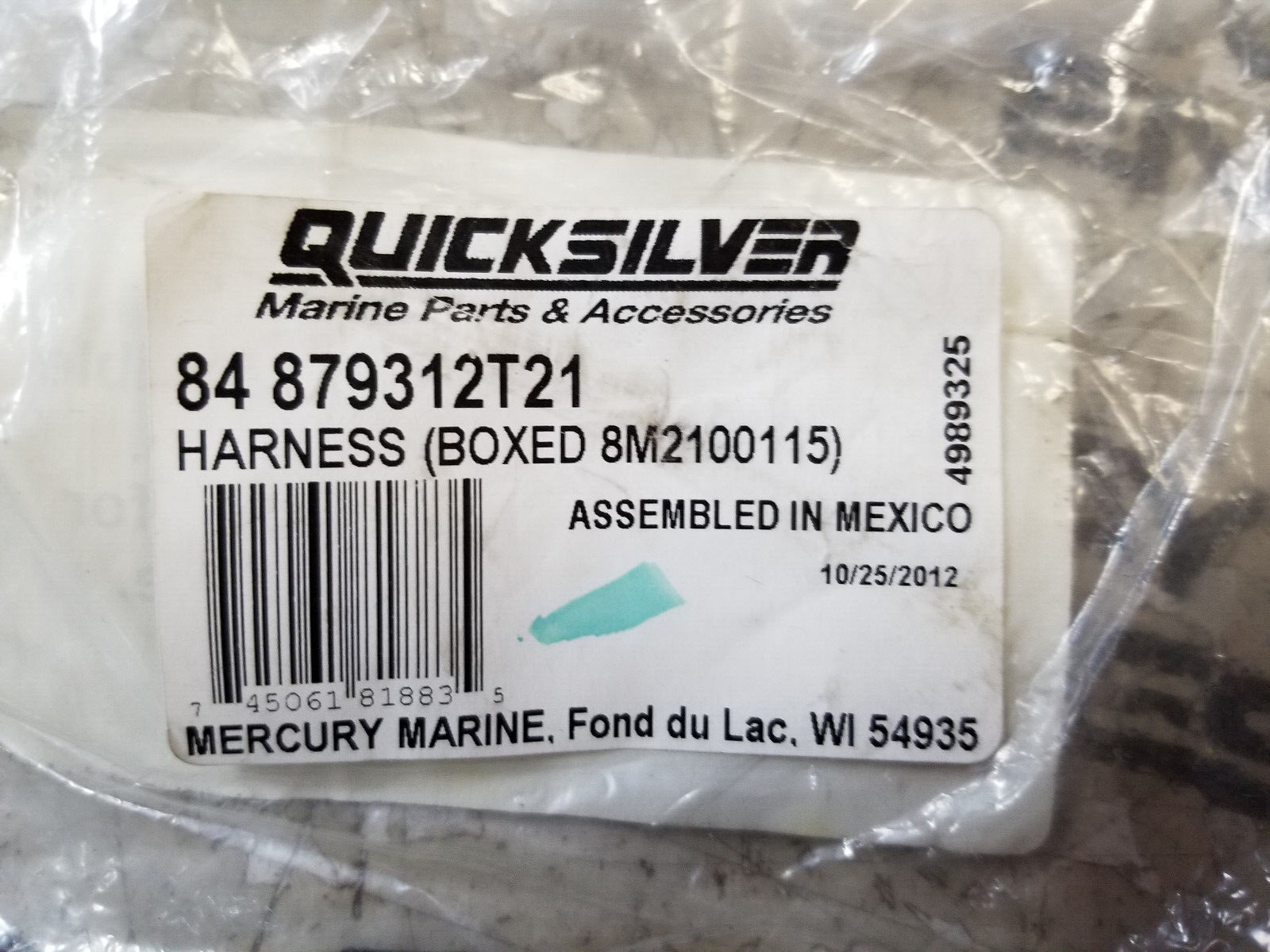 MERCURY QUICKSILVER 84-879312T21 HARNESS ADAPTOR MARINE BOAT - Picture 1 of 4